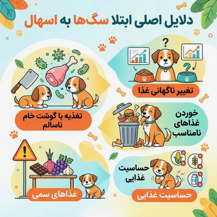 دلایل اسهال سگ