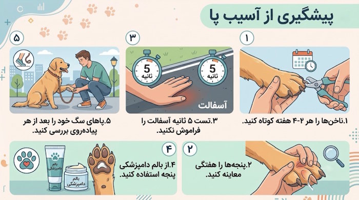 پیشگیری از آسیب پای سگ