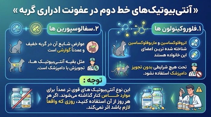 آنتی‌بیوتیک‌های خط دوم در عفونت ادراری گربه